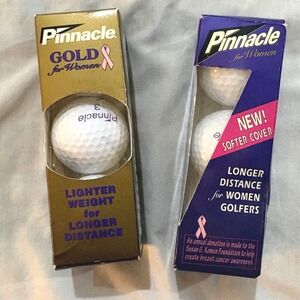 Pinnacle Gold for Women Golf Balls 2 Sleeves 6 Count Pink Ribbon Susan G Komen